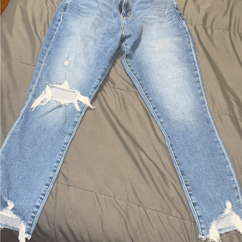 Abercrombie & Fitch Blue Skinny Distressed Jeans